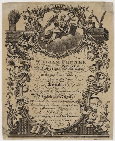 Papetier et libraire, William Fenner, carte de visite - English School