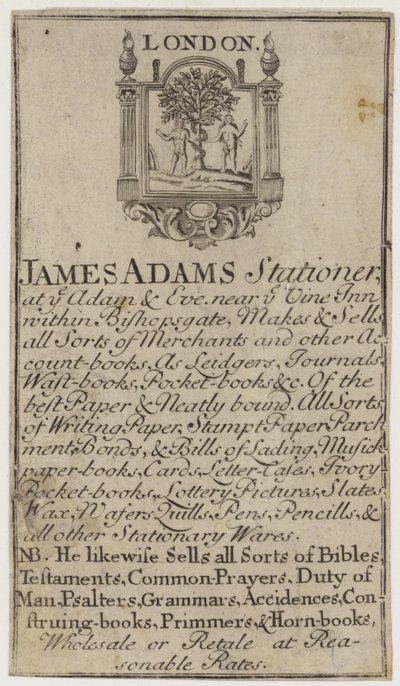 Papetiers, James Adams, carte de visite - English School