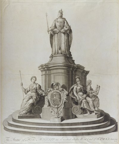 Statue de la Reine Anne (1665-1714), publiée en 1713 - English School