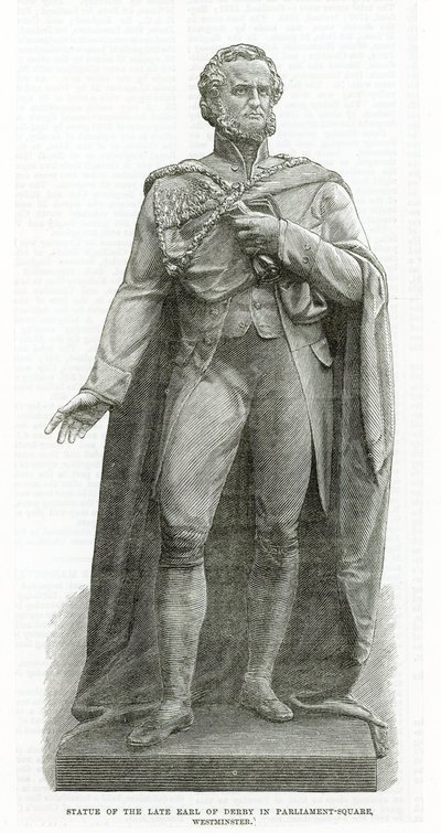 Statue du défunt comte de Derby à Parliament Square, Westminster - English School
