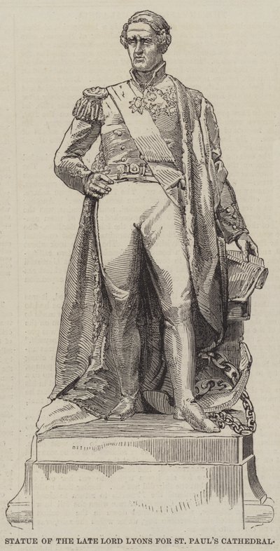 Statue du défunt Lord Lyons pour la cathédrale Saint-Paul (gravure) - English School
