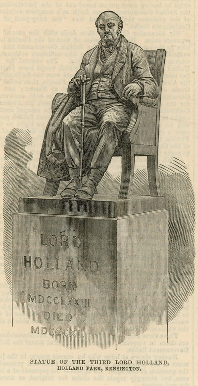 Statue du troisième Lord Holland dans Holland Park, Kensington - English School