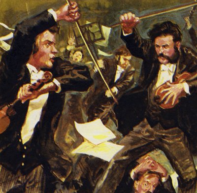 Strauss a rencontré trois autres violonistes, mais ils en sont venus aux mains lors d