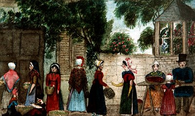 Scène de marché de rue, vers 1840 - English School