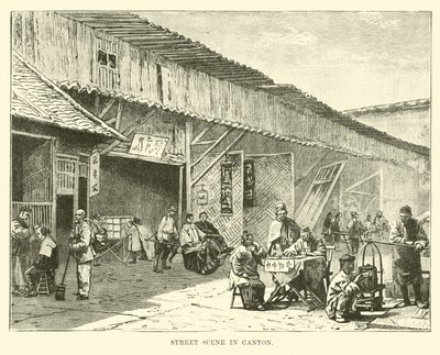 Scène de rue à Canton - English School