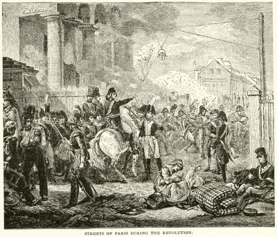 Rues de Paris pendant la Révolution (gravure) - English School