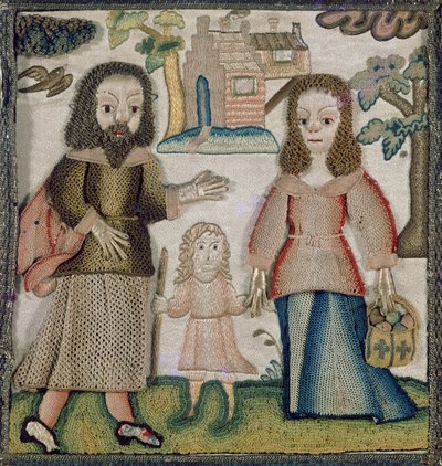 Coffret en stumpwork, anglais, c.1660 - English School