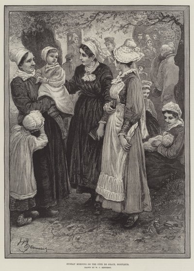 Dimanche matin sur la Côte de Grâce, Honfleur (gravure) - English School