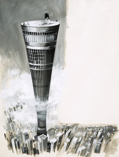 Super Cities in the Sky. Gratte-ciel futuriste - English School