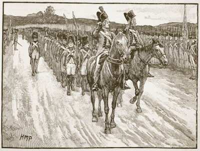 Reddition de Lord Cornwallis, York Town, 1781 (illustration de Cassells Illustrated History of England) - English School