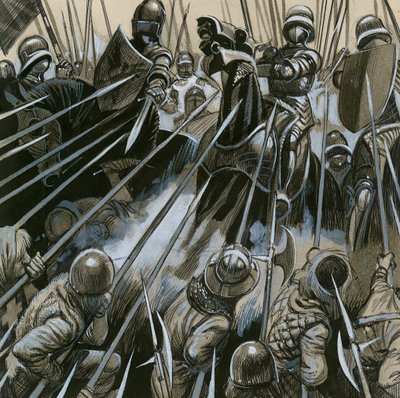 Les soldats suisses battant l