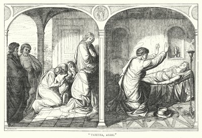 "Tabitha, lève-toi" (gravure) - English School