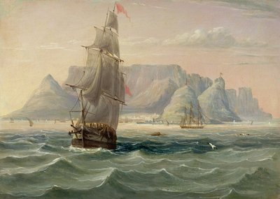 Montagne de la Table, Le Cap, vue de la mer, 1820 - English School