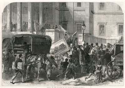 Accrochage des tableaux à la Royal Academy - English School