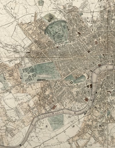Plan illustré de Londres et de ses environs par Tallis, en commémoration de la Grande Exposition de l