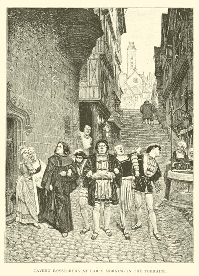 Fêtards de taverne au petit matin en Touraine - English School