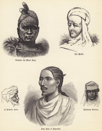 Tawhiao, le roi Maori, le Mahdi, un Arabe Risharin, le roi Jean d