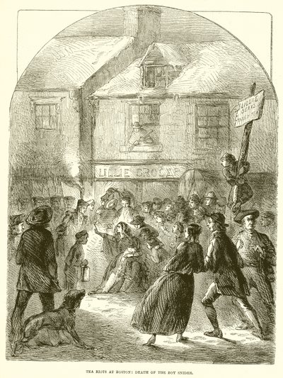 Émeutes du thé à Boston : Mort du garçon Snider - English School
