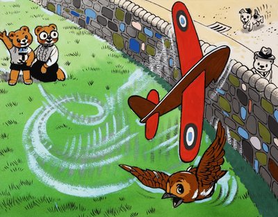 Ours en peluche volant un avion jouet - English School