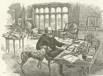 Tennyson dans sa bibliothèque - English School