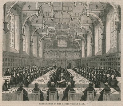 Dîner de fin de trimestre dans le hall de Middle Temple - English School