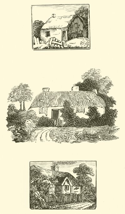 Cottages au toit de chaume - English School