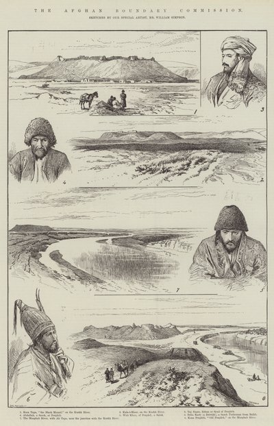 La commission des frontières afghanes (gravure) - English School
