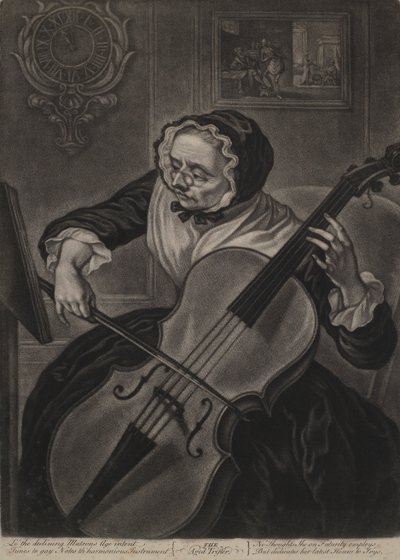 Le Vieil Amuseur, vers 1750 (mezzotinte) - English School