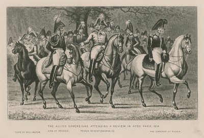 Les Souverains Alliés assistant à une revue à Hyde Park, 1814 - English School