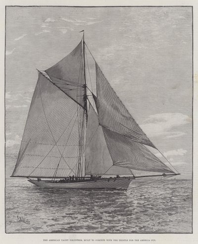 Le Yacht Américain Volunteer, construit pour concourir avec le Thistle pour la Coupe de l