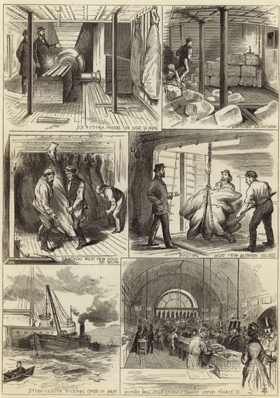 Le commerce de viande fraîche américaine de Glasgow et Londres - English School