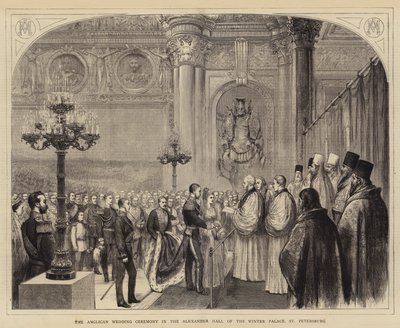 La cérémonie de mariage anglican dans la salle Alexandre du palais d