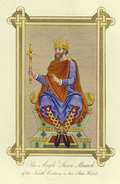 Le monarque anglo-saxon du 9ème siècle en habit d