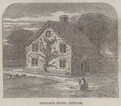Le mouvement des cottages suburbains des artisans (gravure) - English School