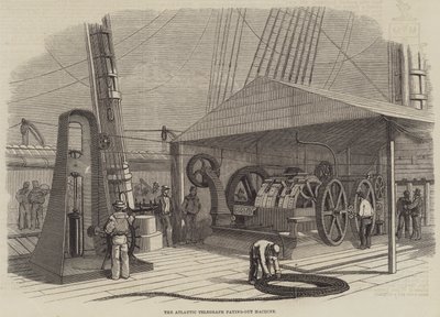 La machine de paiement du télégraphe atlantique (gravure) - English School