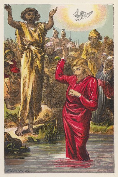 Le Baptême (lithographie en couleur) - English School