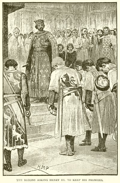Les barons demandant à Henri III de tenir ses promesses - English School