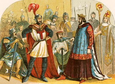 Les Barons assistent au parlement convoqué par Henri III - English School