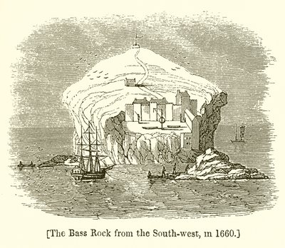 Le Bass Rock depuis le sud-ouest, en 1660 - English School