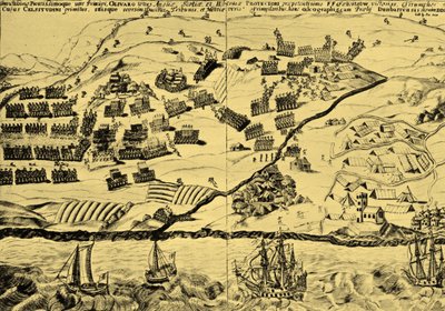 La bataille de Dunbar, tirée de "Battlefields in Britain" par C.W. Wedgewood - English School