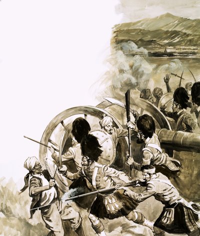 La Bataille de Kandahar, combattue le 1er septembre 1880 - English School