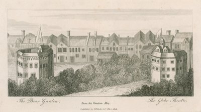 Le Bear Garden et le Globe, Bankside, Londres, d