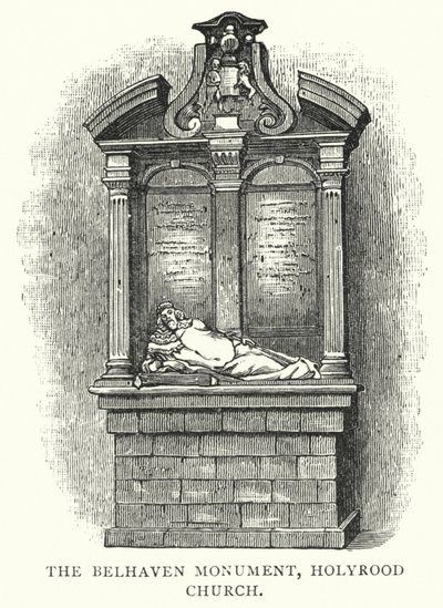 Le monument Belhaven, église Holyrood (gravure) - English School