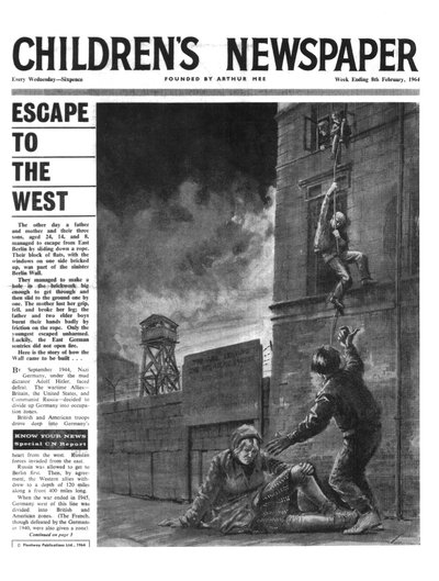 Le Mur de Berlin, première page du 