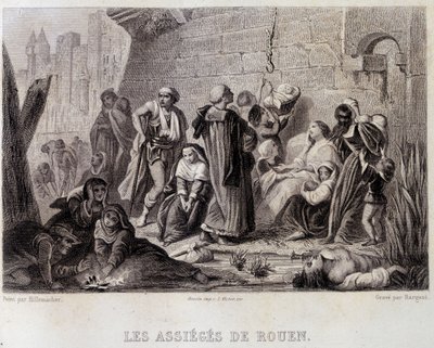 Les Assiégés de Rouen (gravure) - English School