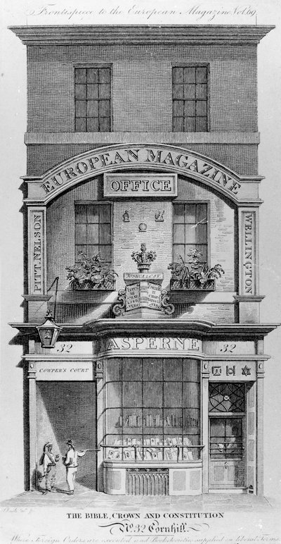 La Bible, la Couronne et la Constitution, Cornhill, Londres (gravure) - English School