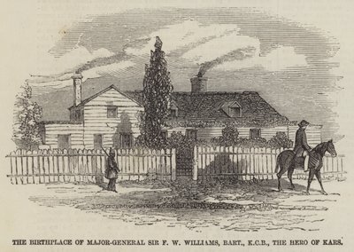 Lieu de naissance du Major-Général Sir F W Williams, Baronet, KCB, le Héros de Kars - English School