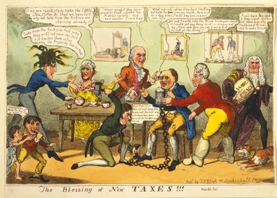 La Bénédiction des Nouveaux Impôts!!!, vers 1819 - English School