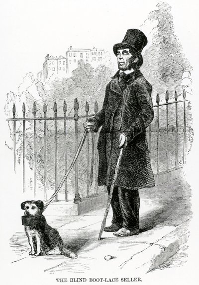 Le vendeur de lacets aveugle, vers 1840 - English School