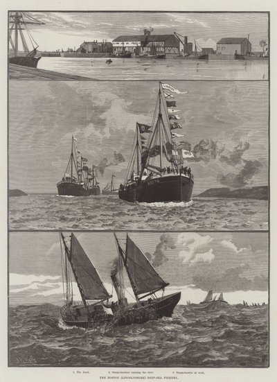 La pêche en haute mer de Boston (Lincolnshire) (gravure) - English School